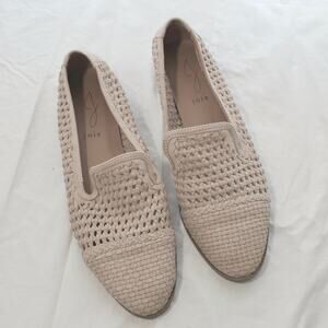 Joie Woven Leather Loafer Flat Open Weave Taupe EUC Size 9